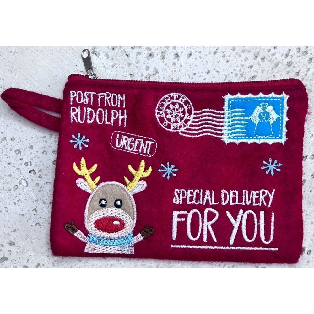 Santa Claus Christmas Letter Red Envelope Holder to Child Rudolph North Pole